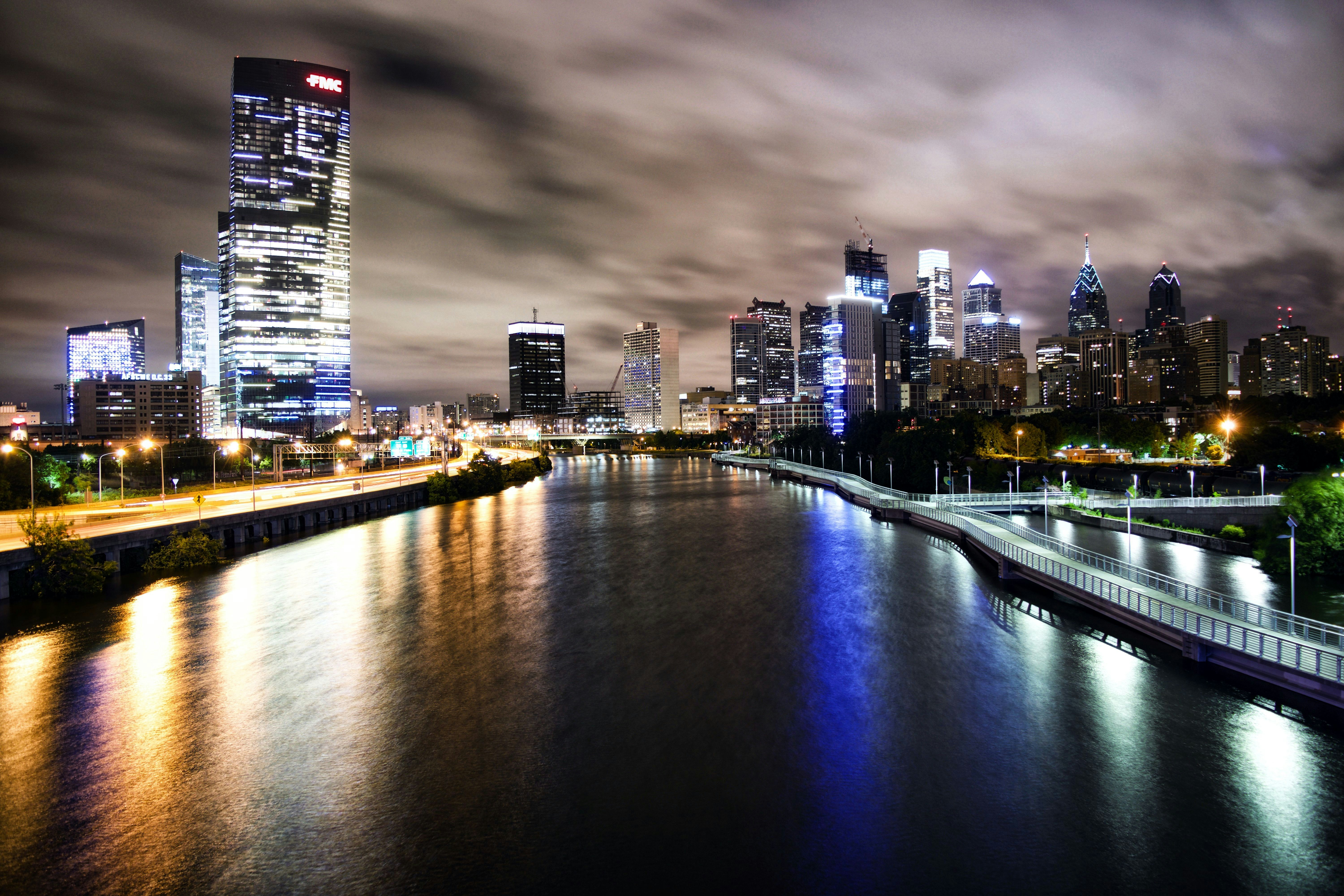 Philadelphia Night City River View