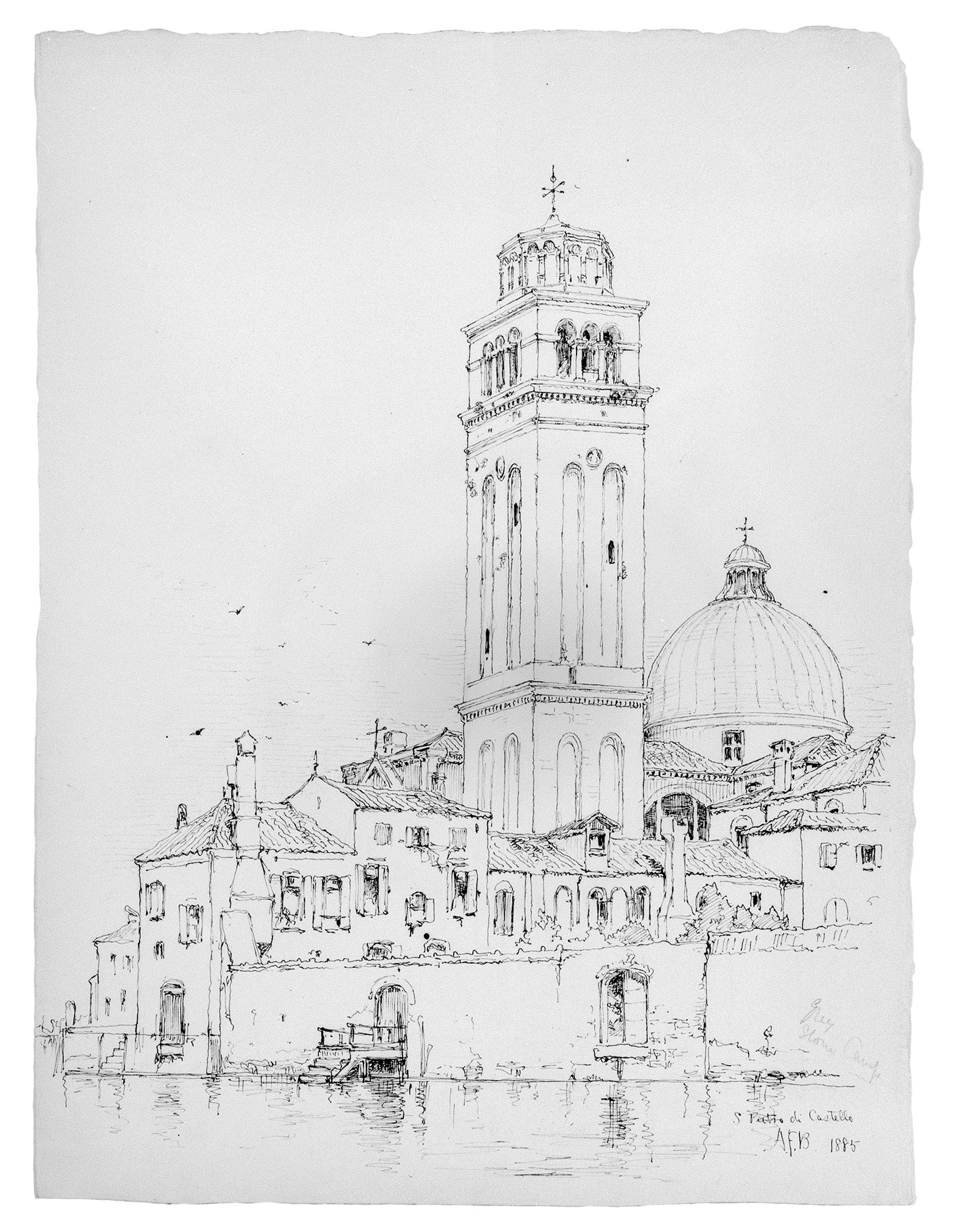 Ink Sketch of Venice Waterfront Church