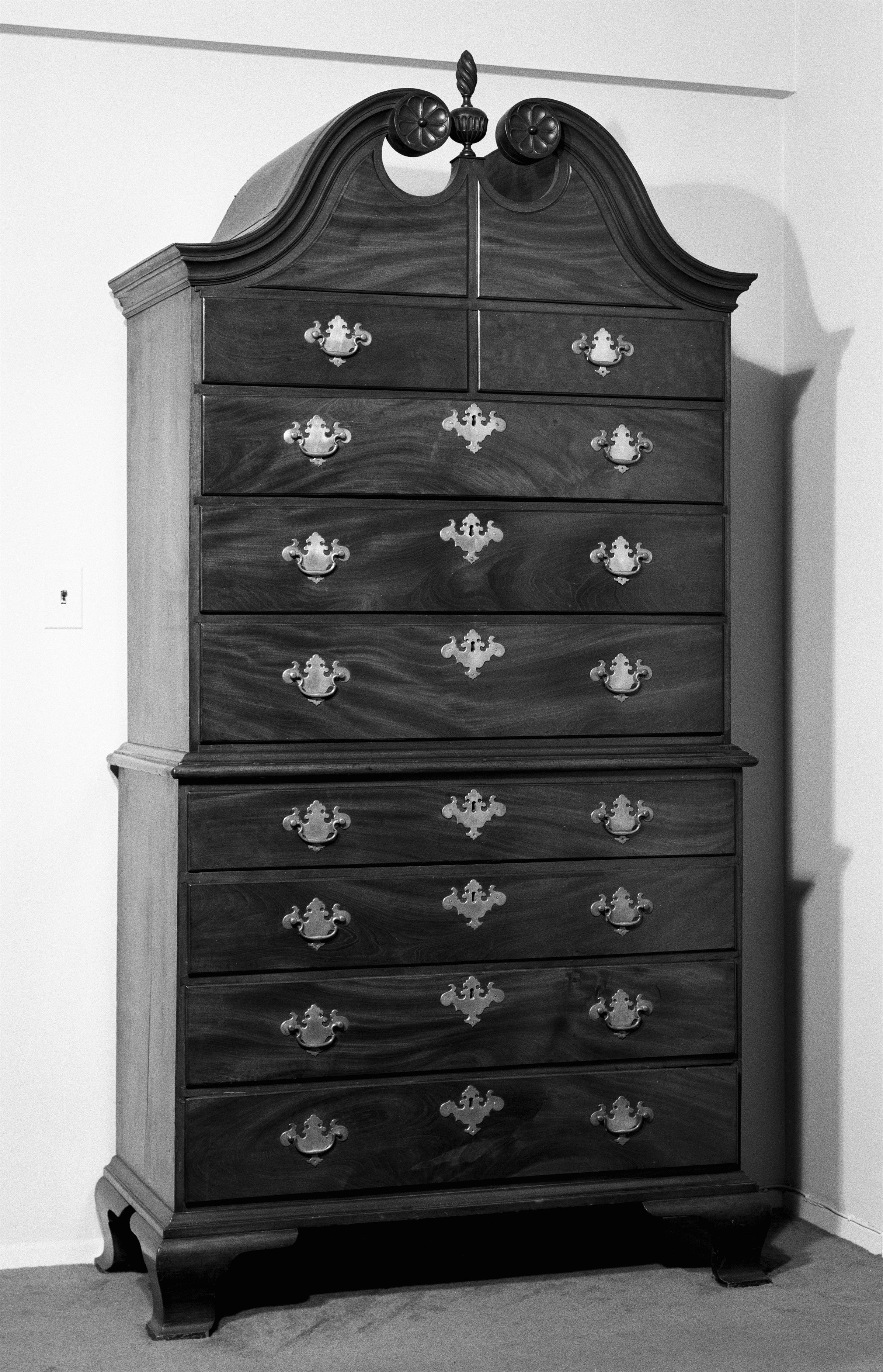 Antique Wooden High Chest of Drawers