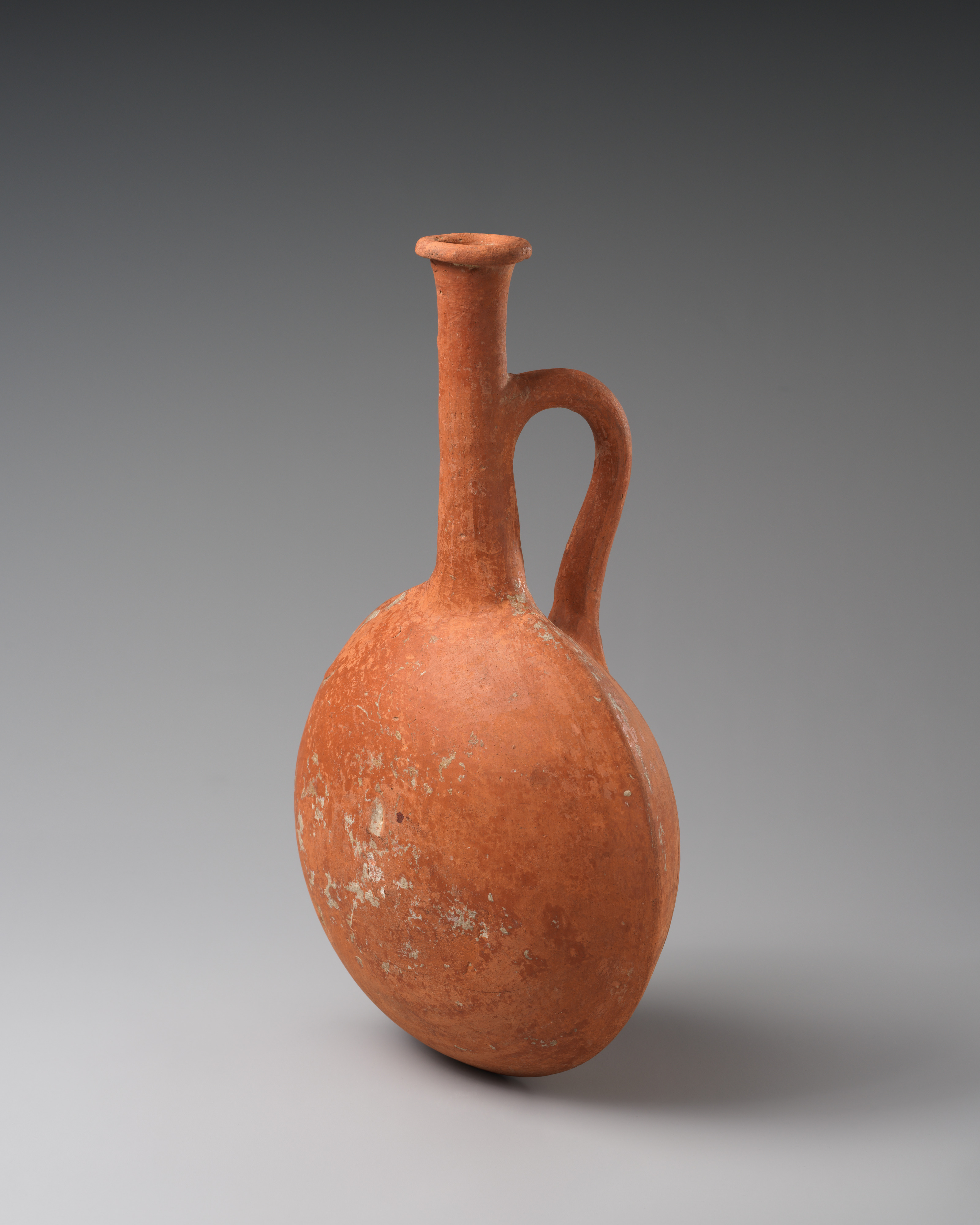 Ancient Red Pottery Flat Flask