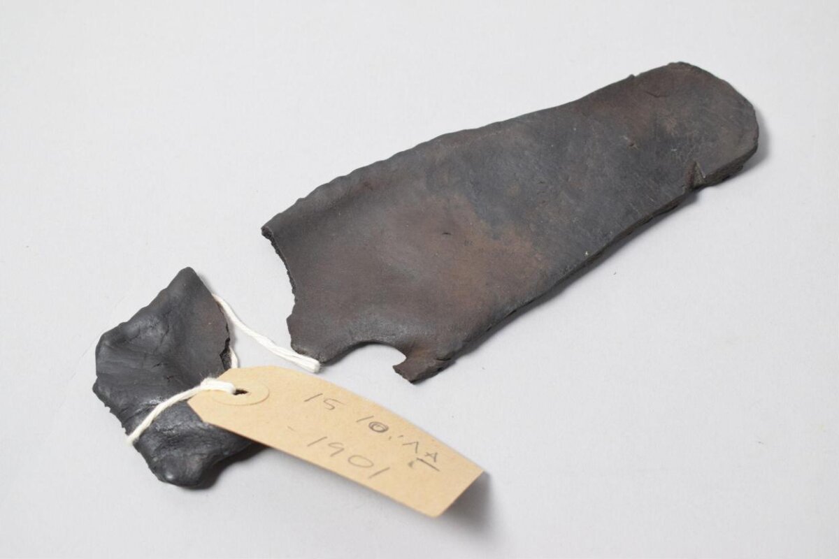 Broken Stone Axe Fragment with Collection Tag