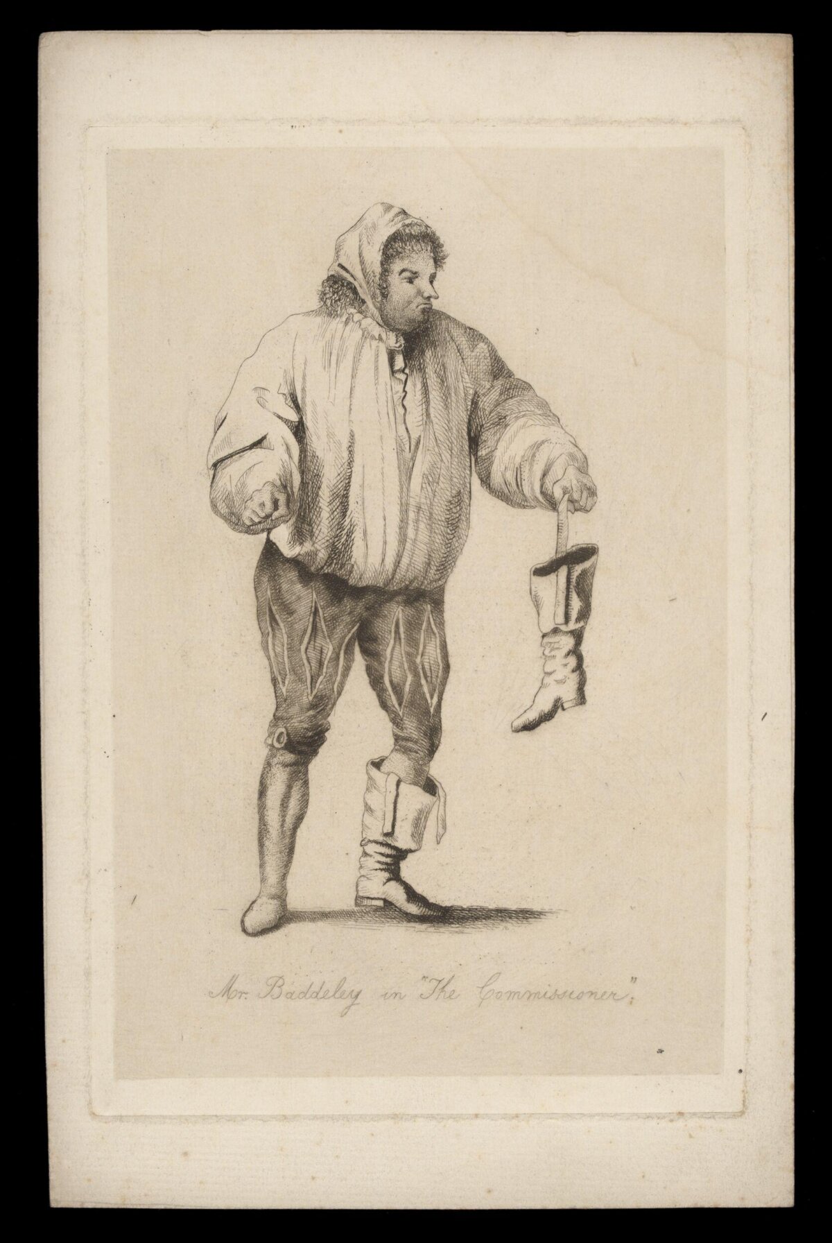 Etching of Mr. Baddeley in The Commissioner