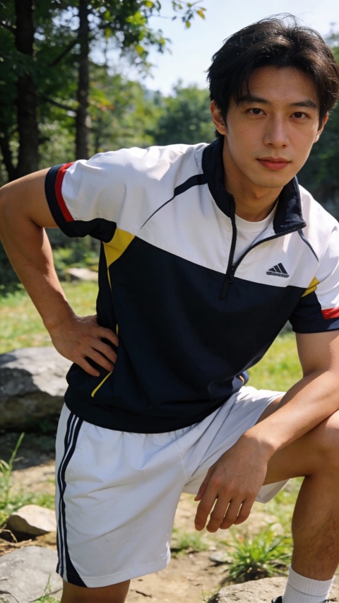 Young Man in Sportswear Outdoors