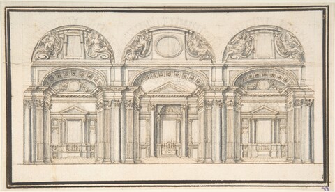 Church Interior Architectural Design Sketch