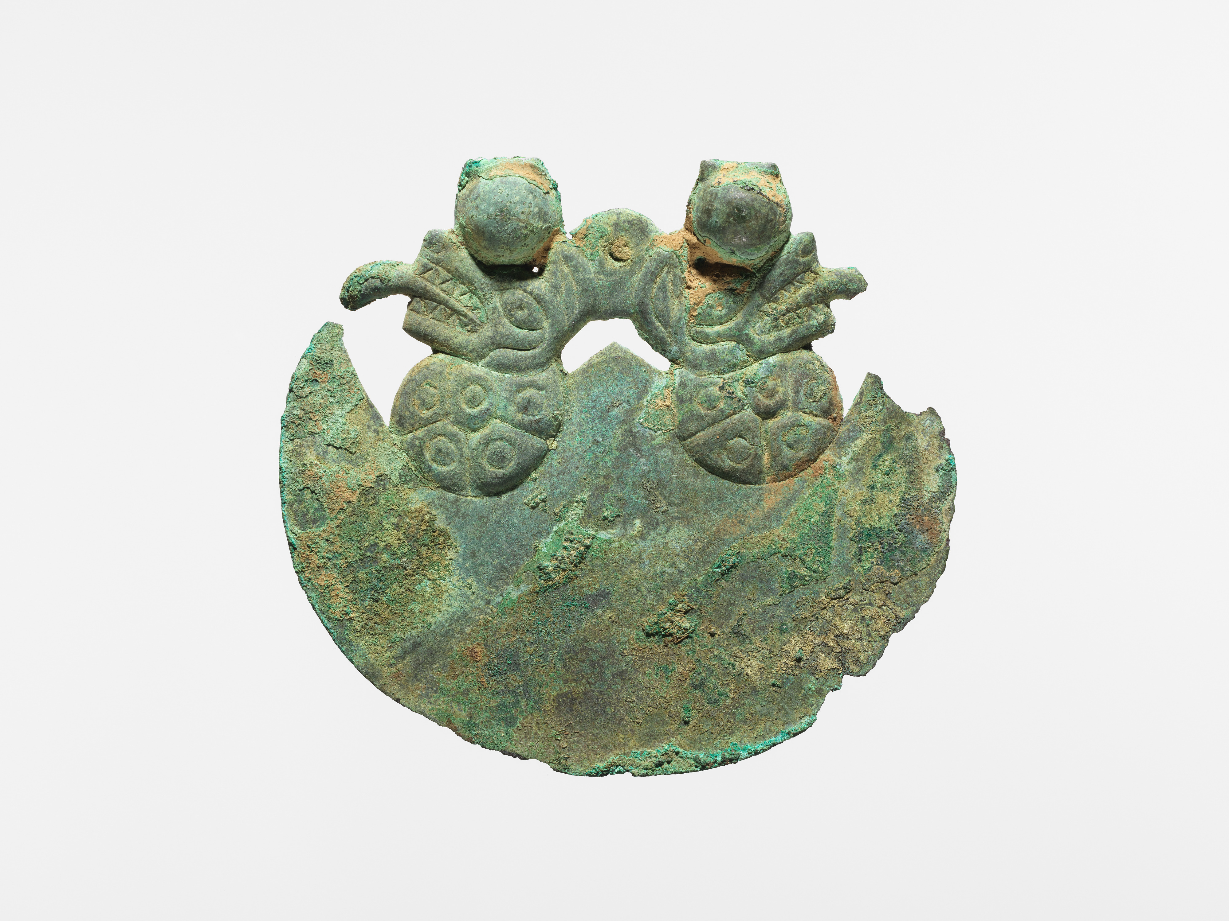 Damaged Ancient Bronze Double Dragon Ornament