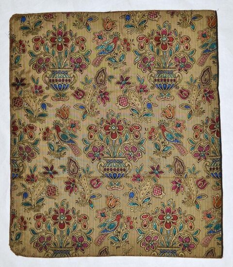 Floral Bird Embroidered Decorative Textile