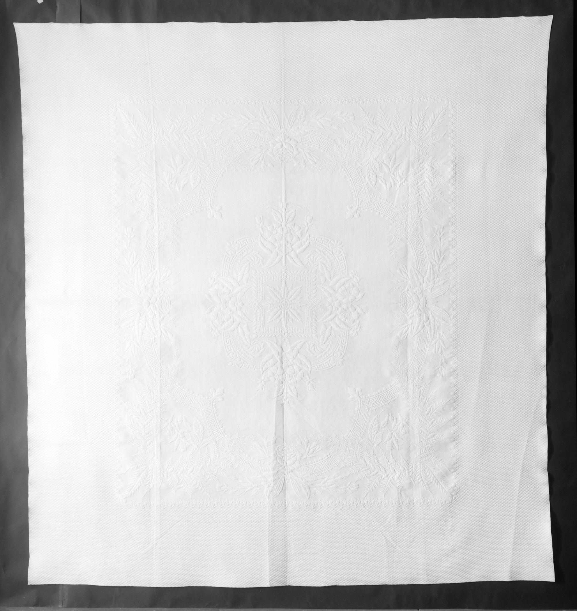 White Embroidered Textile