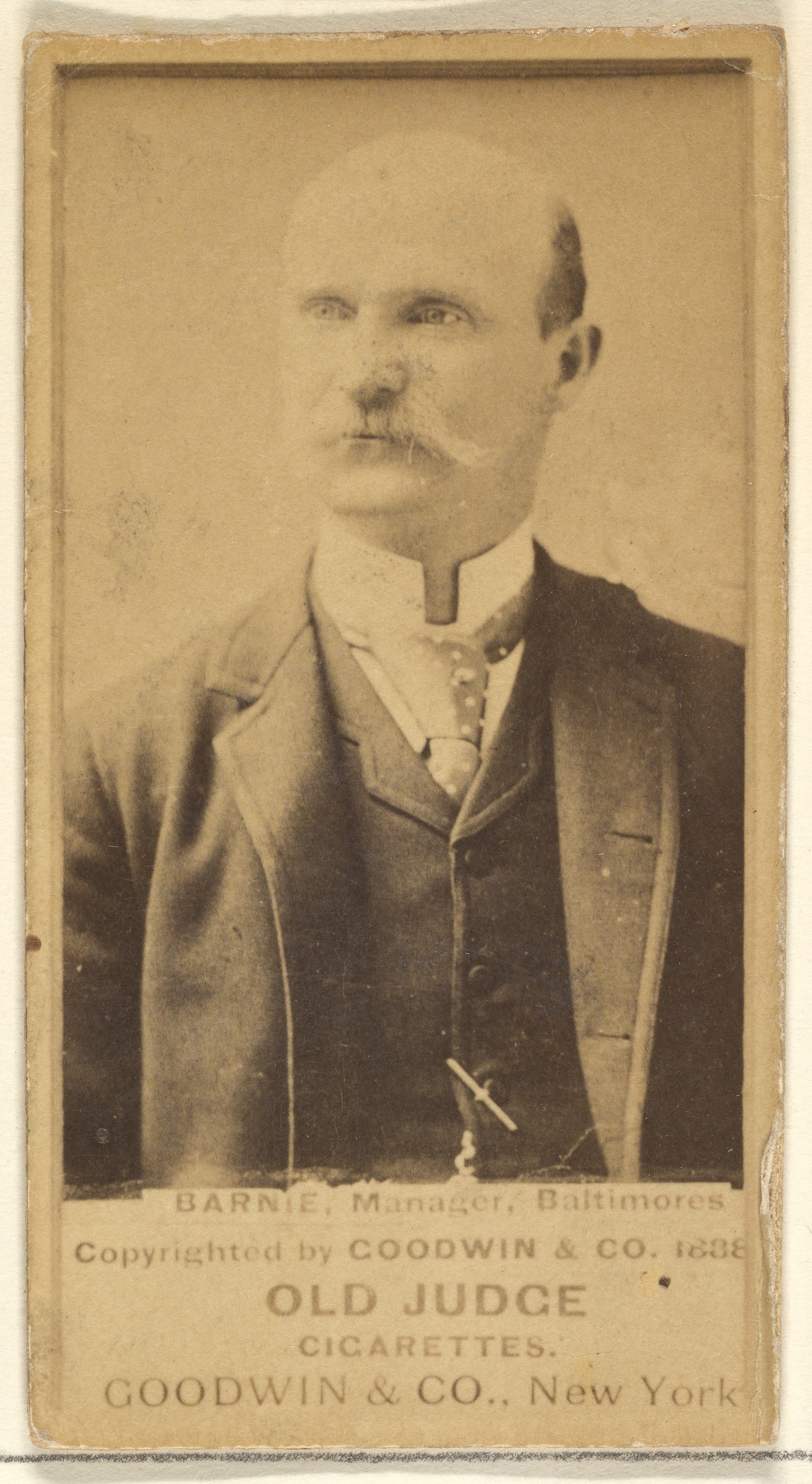 1888 Old Judge Cigarette Card of Barnie