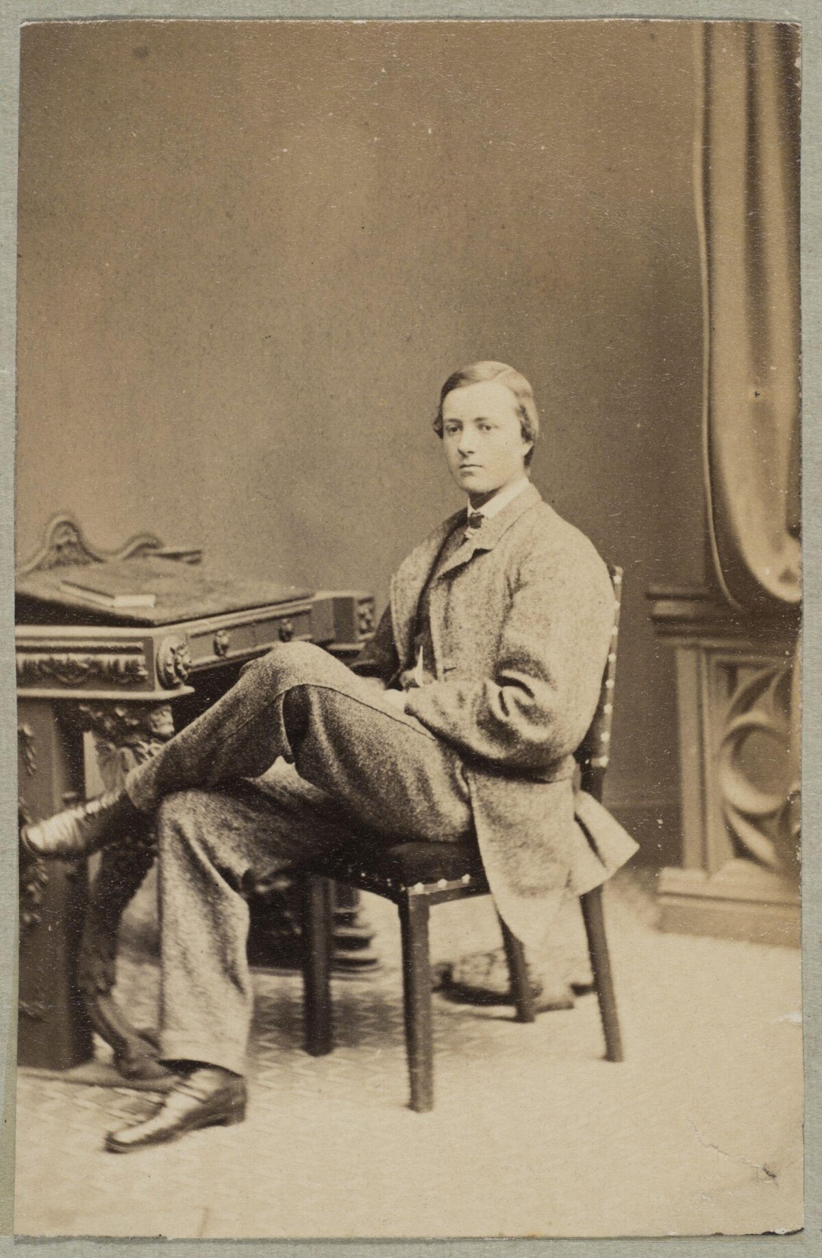 Vintage Portrait of Seated Victorian Man