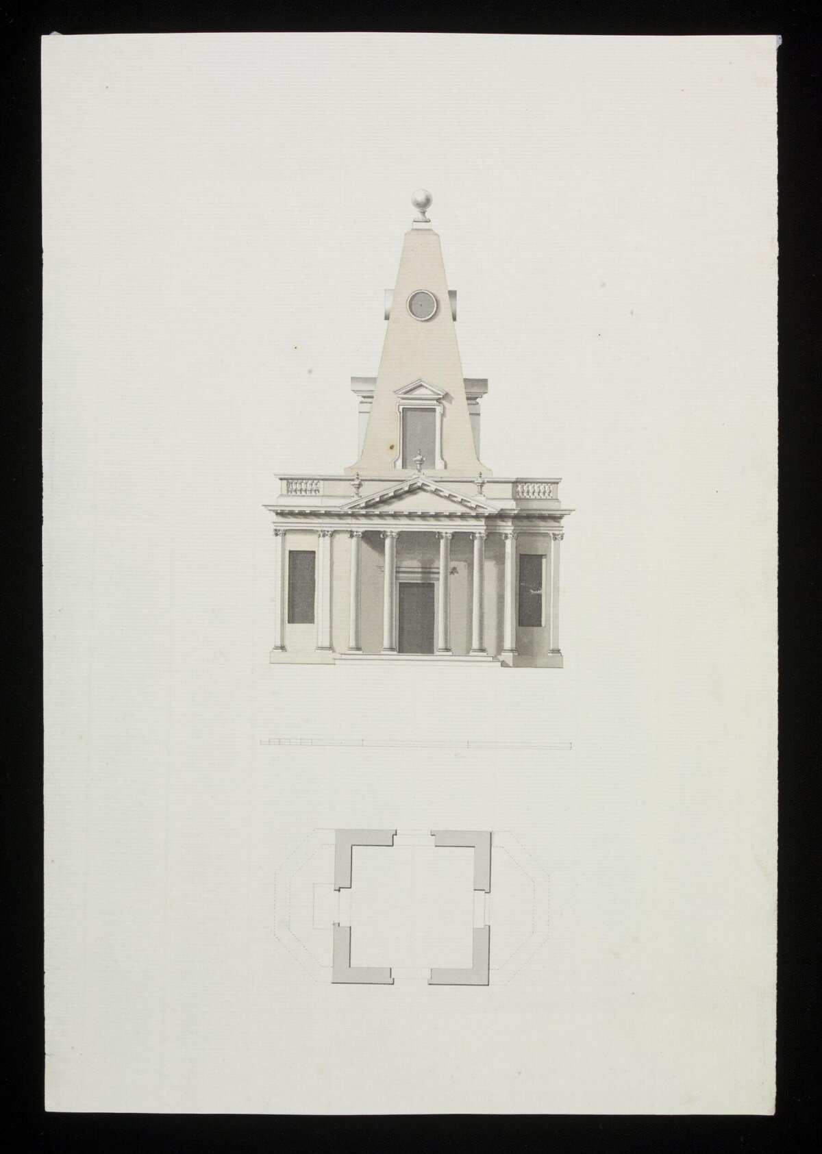 Classical Church Architectural Drawing