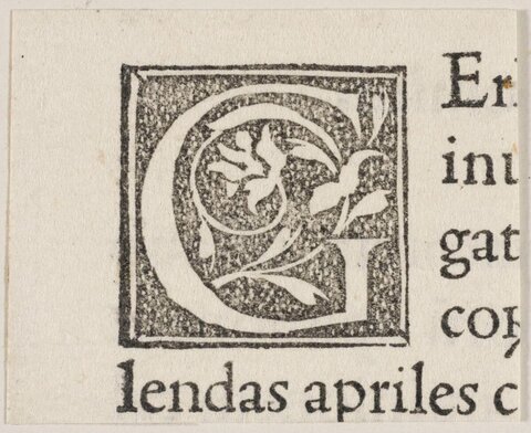 Ornate Initial G from Early Printed Book