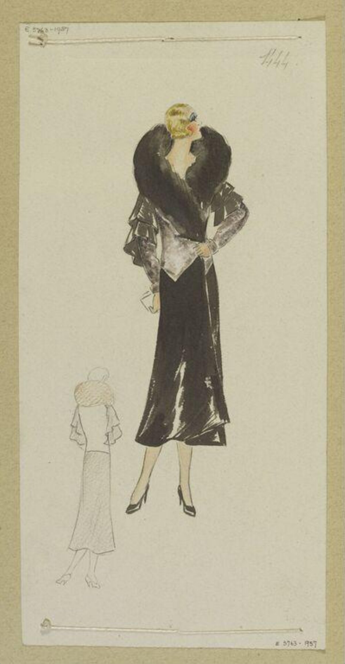 1930s Women's Outfit Fashion Sketch