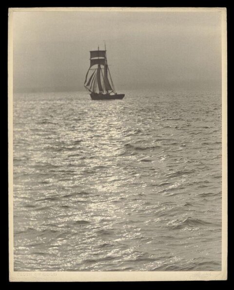 Sailing Ship on Sunlit Sea