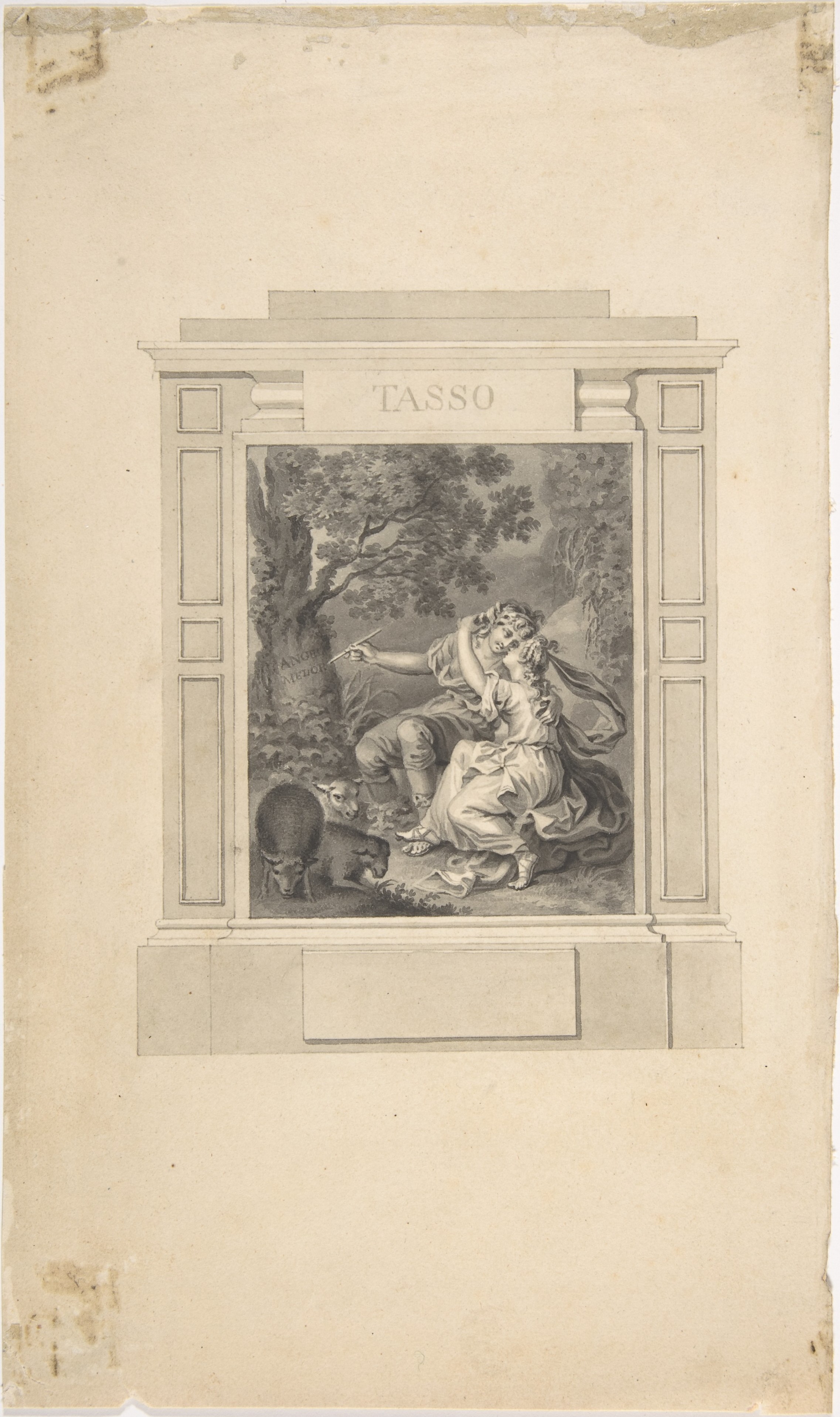 Monochrome Tasso Pastoral Illustration