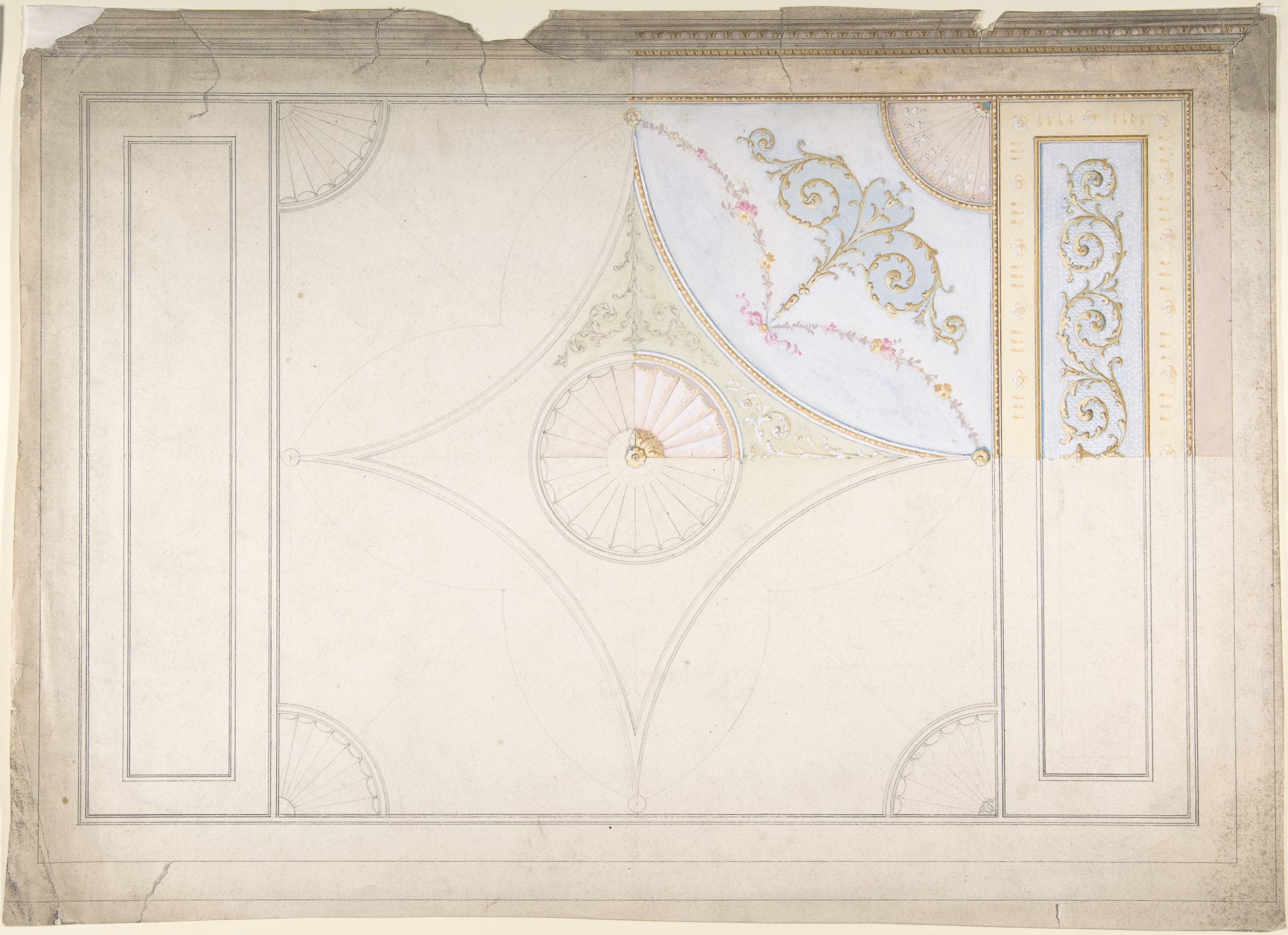 Ornate Ceiling Design Drawing — Business