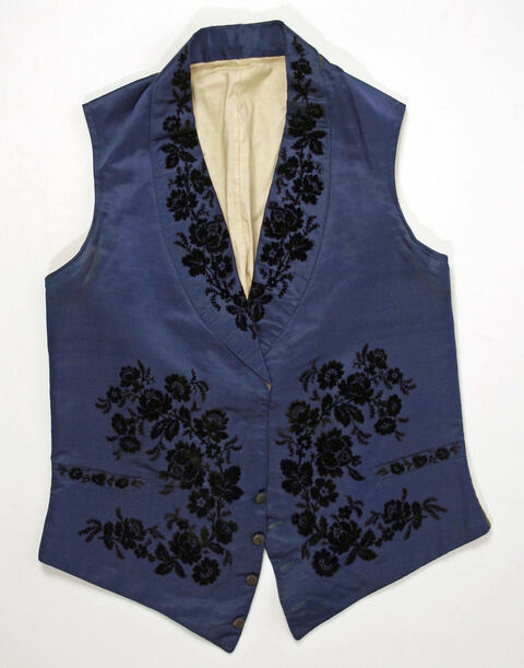 Blue Embroidered Vintage Waistcoat