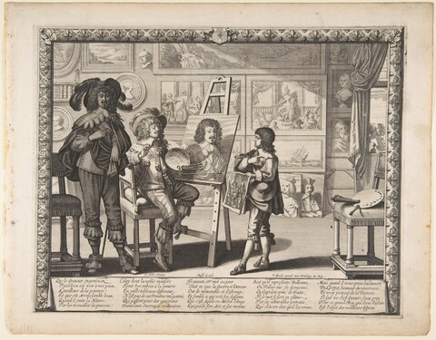 17th Century Painter's Studio Engraving