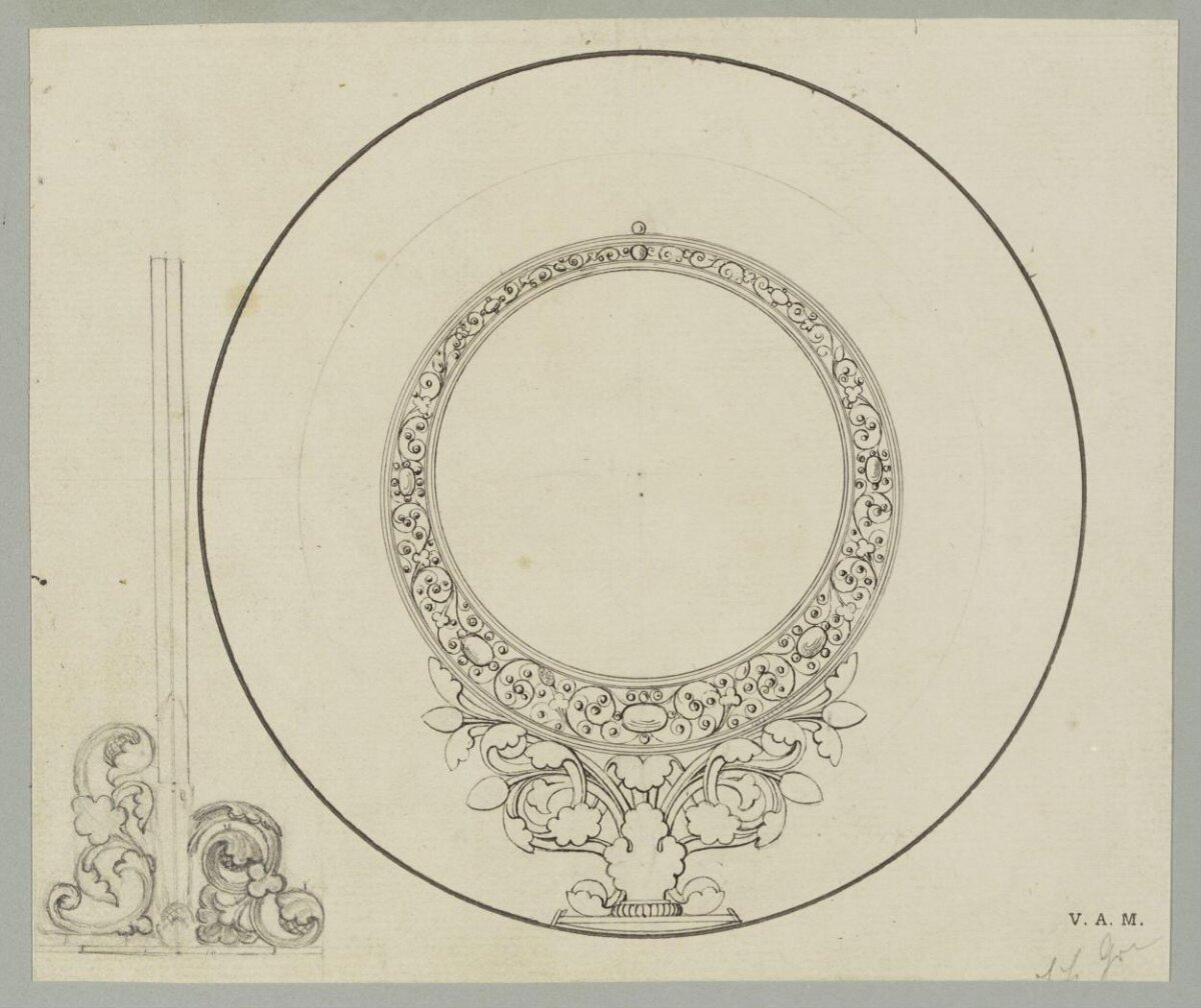 Ornamental Circular Frame Design Sketch