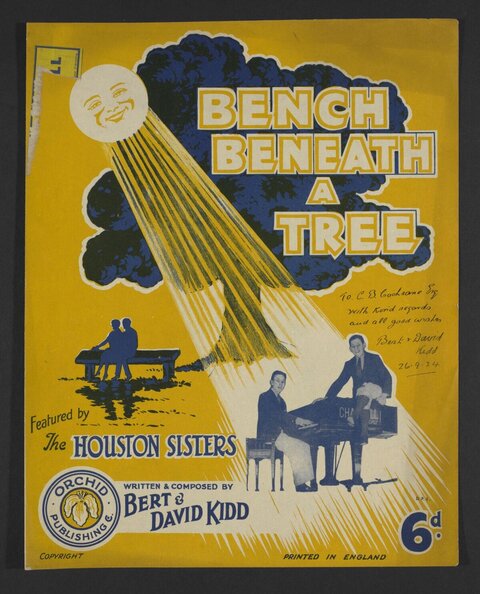 Vintage Bench Beneath a Tree Sheet Music Cover