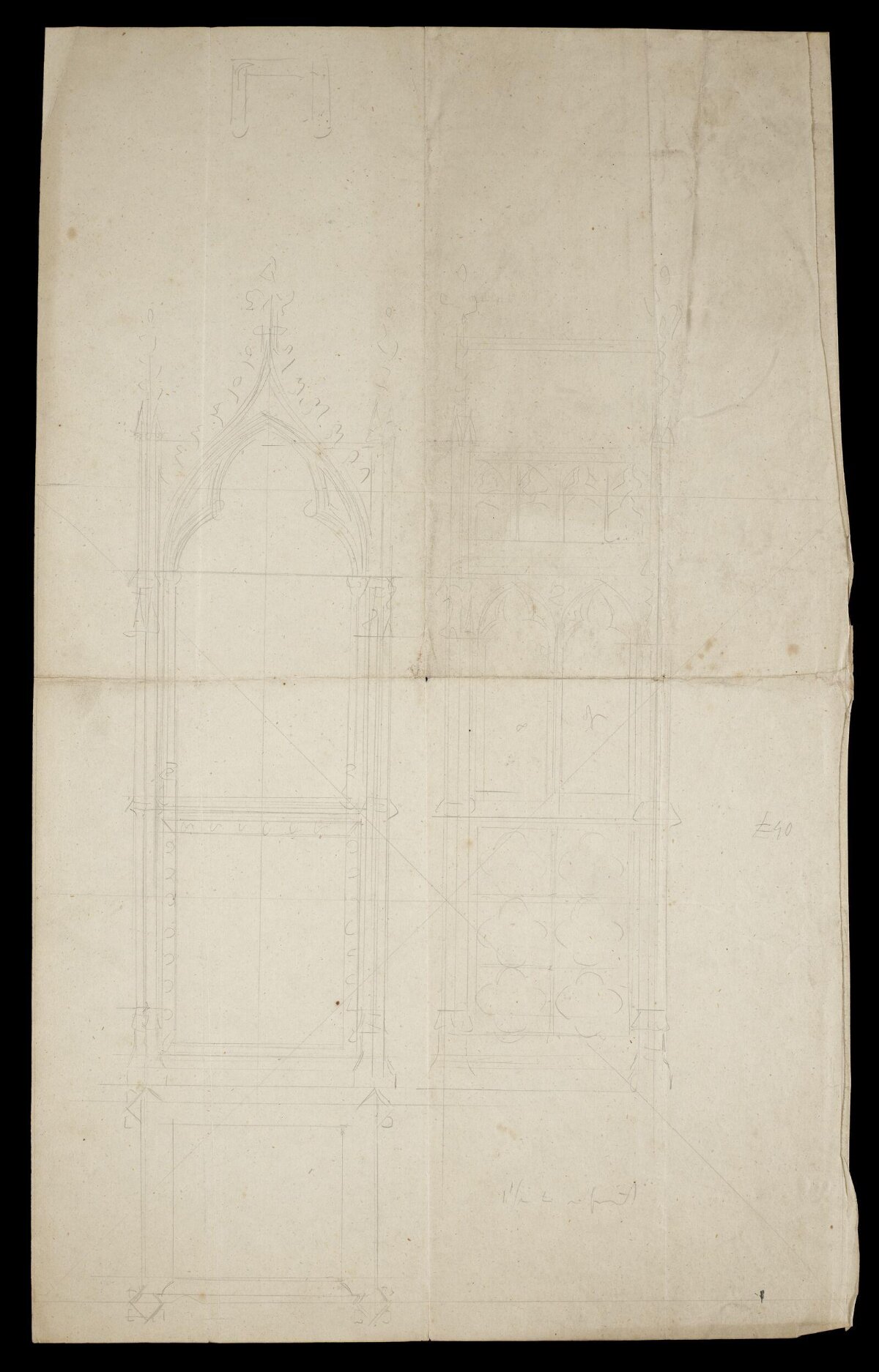 Gothic Window Design Pencil Sketch