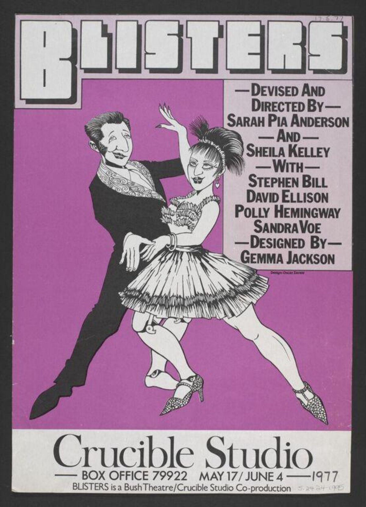 1977 Blisters Theatre Poster