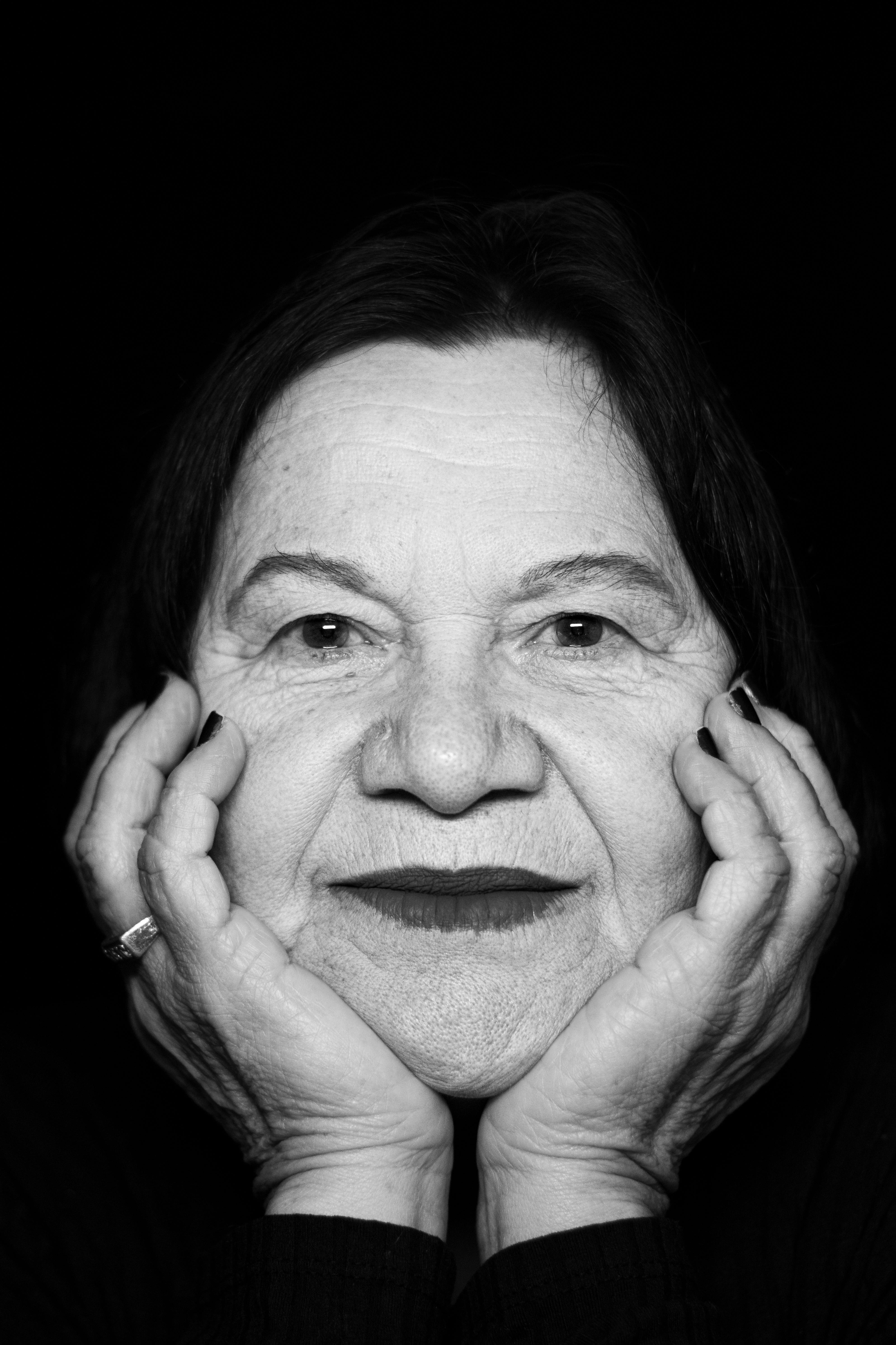 Black and White Portrait of Older Woman