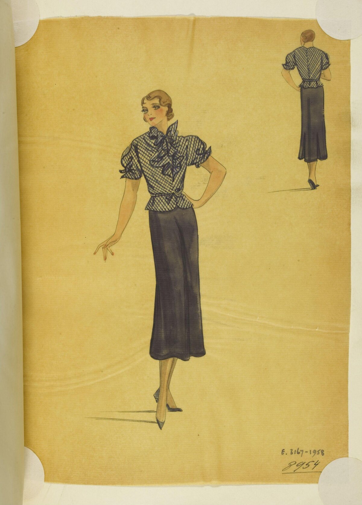 Vintage Women's Suit Fashion Sketch