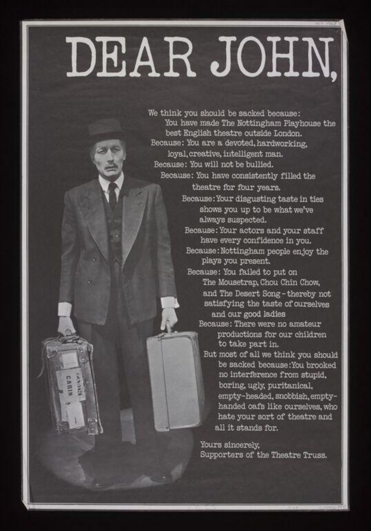 Dear John Protest Poster
