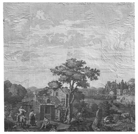 Black and White Rural Landscape Painting
