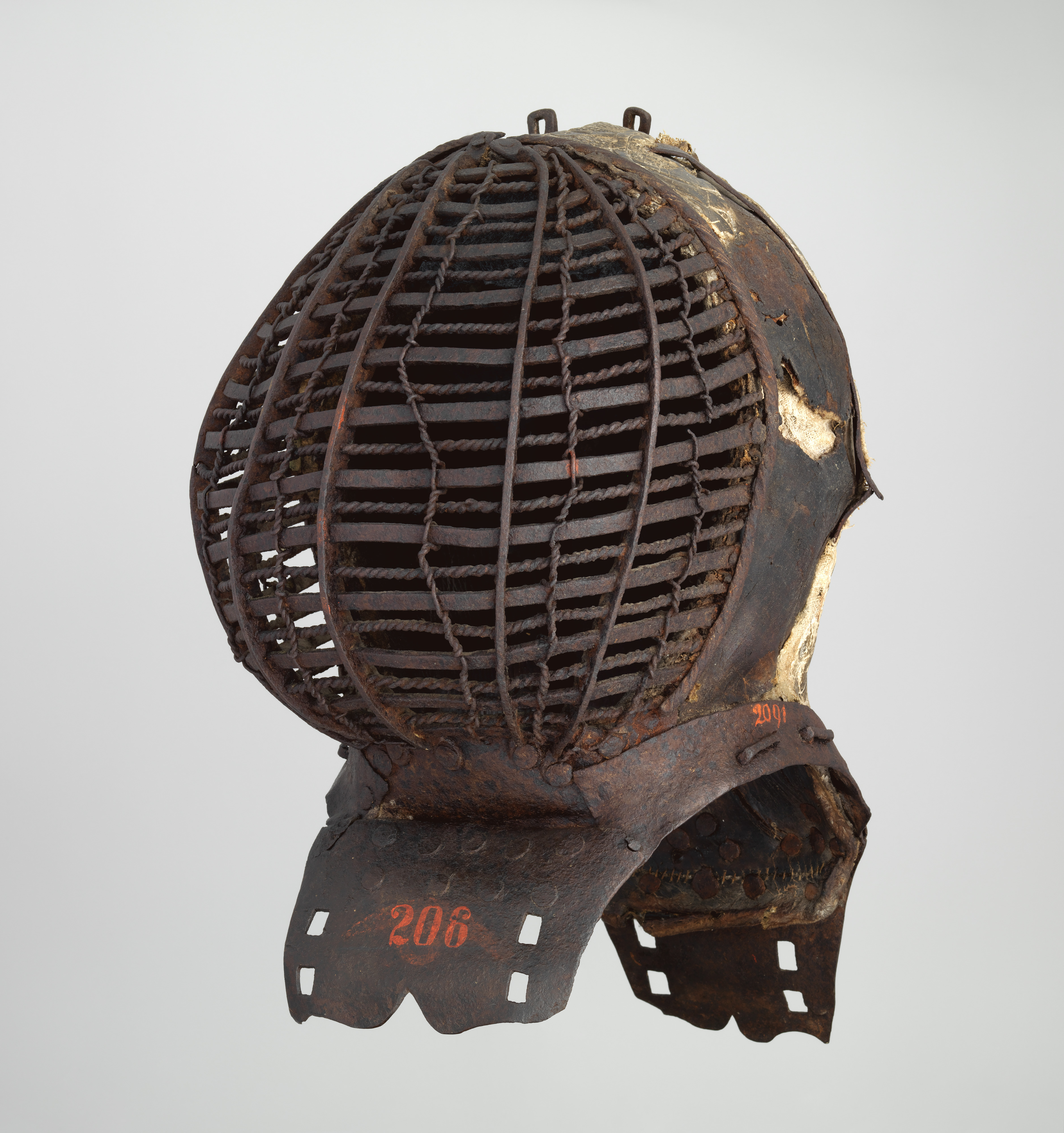 Antique Rusted Iron Fencing Helmet