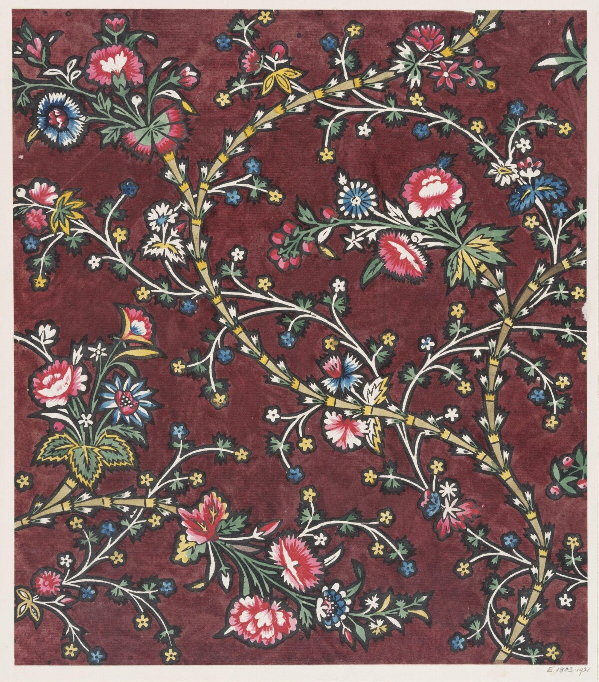 Traditional Red Floral Textile Pattern