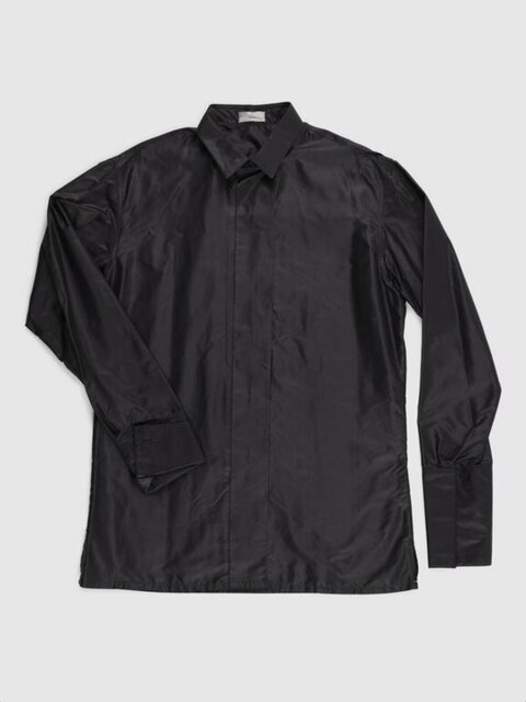 Black Glossy Long Sleeve Shirt