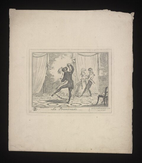 La Promenade Dancing Couples Etching