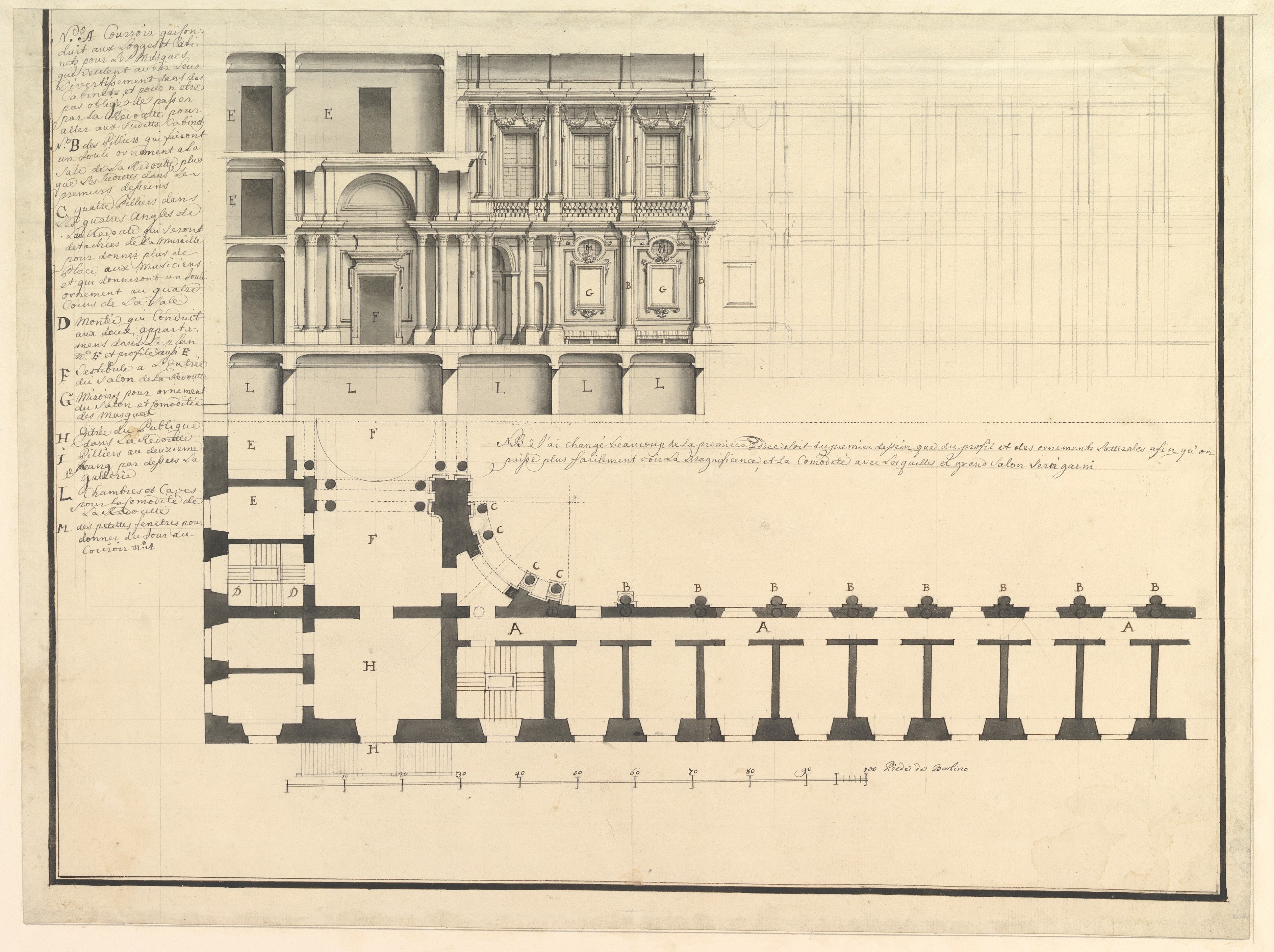 Vintage French Architectural Drawing