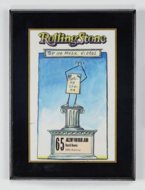Framed David Bowie Video Award Illustration