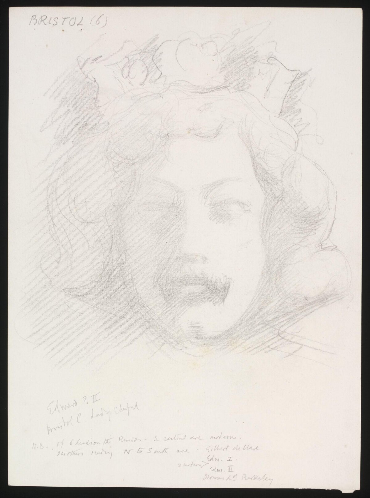 Pencil Sketch Portrait Study of Edward II