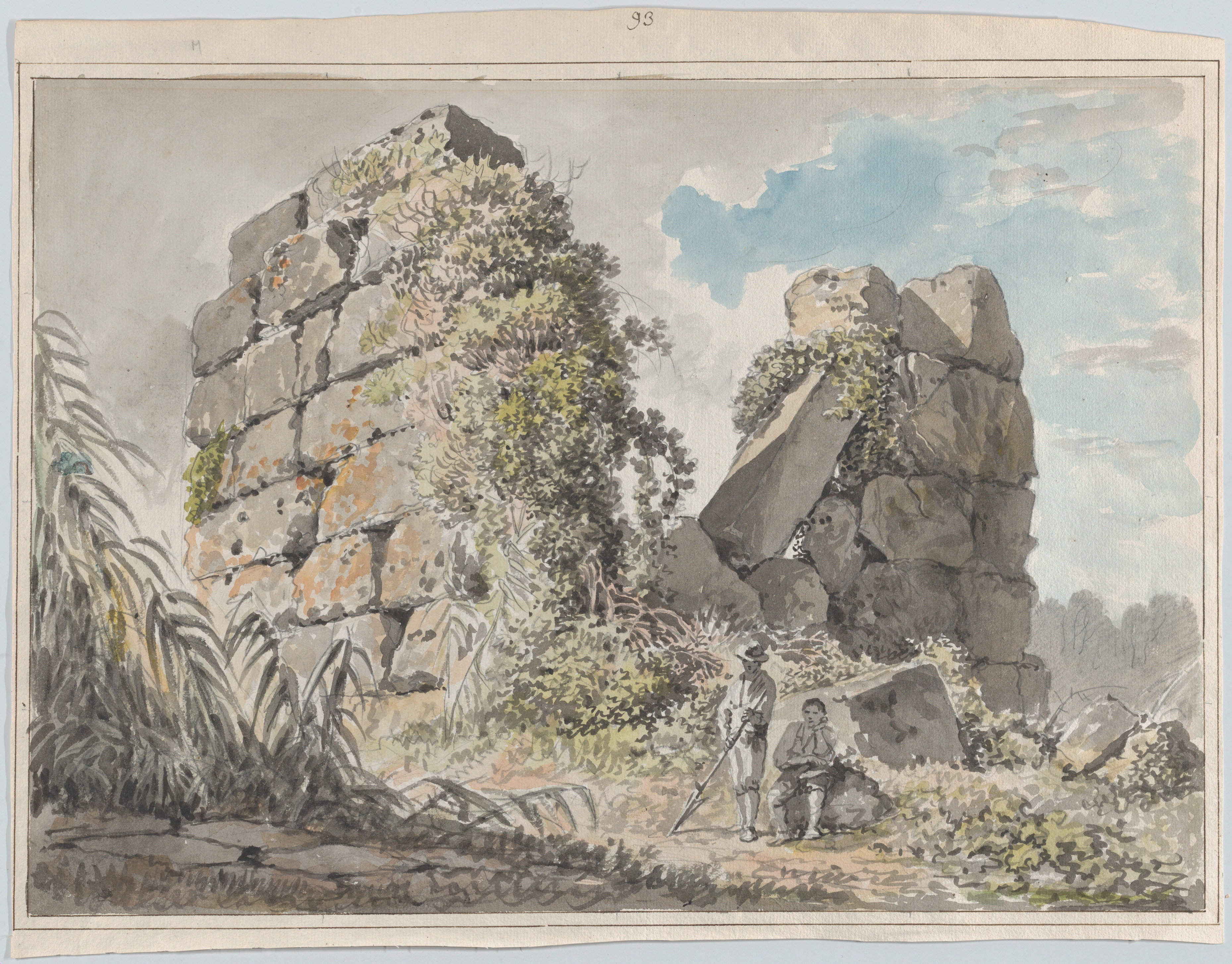 Watercolor of Ancient Stone Ruins