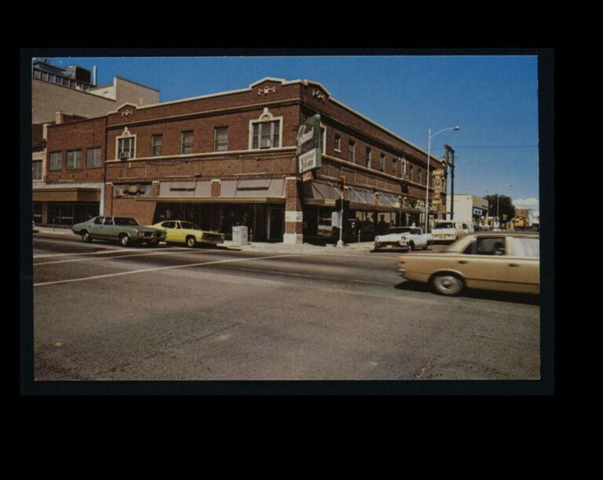 Vintage Downtown Street Corner Scene