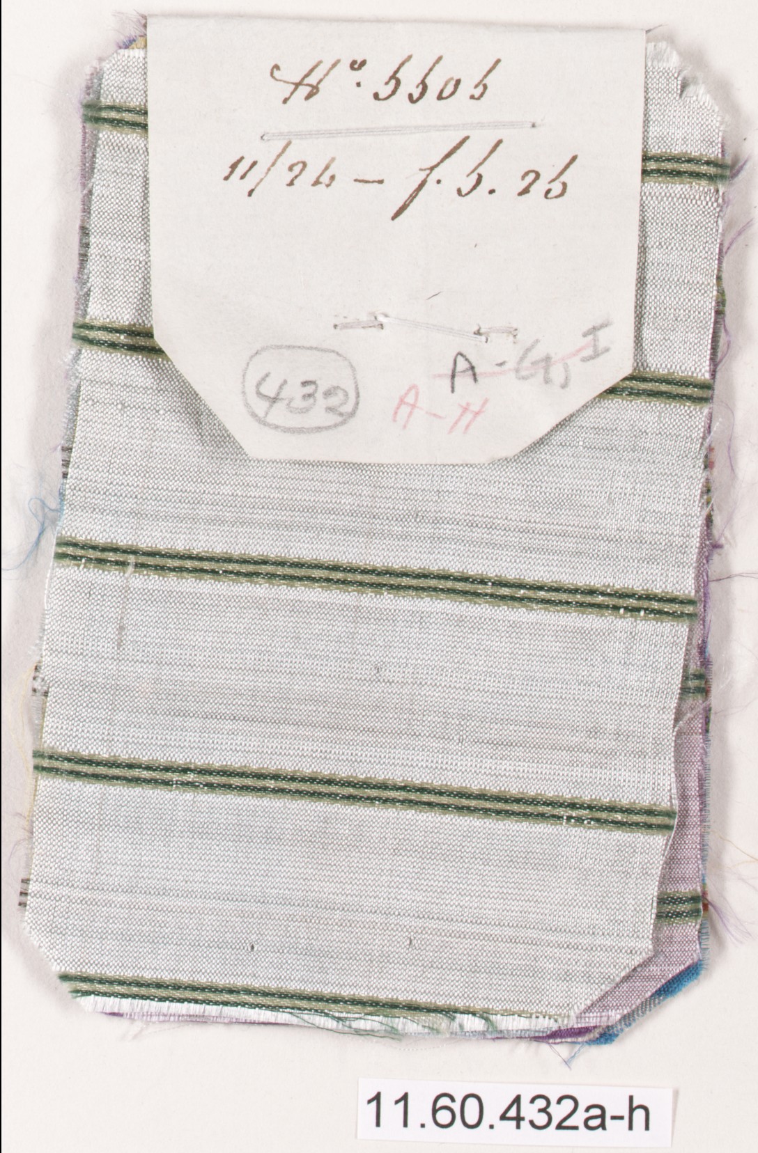 Vintage Striped Textile Fabric Sample
