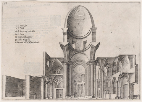 Domed Church Architectural Cross-Section