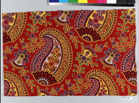 Red Paisley Pattern Printed Fabric