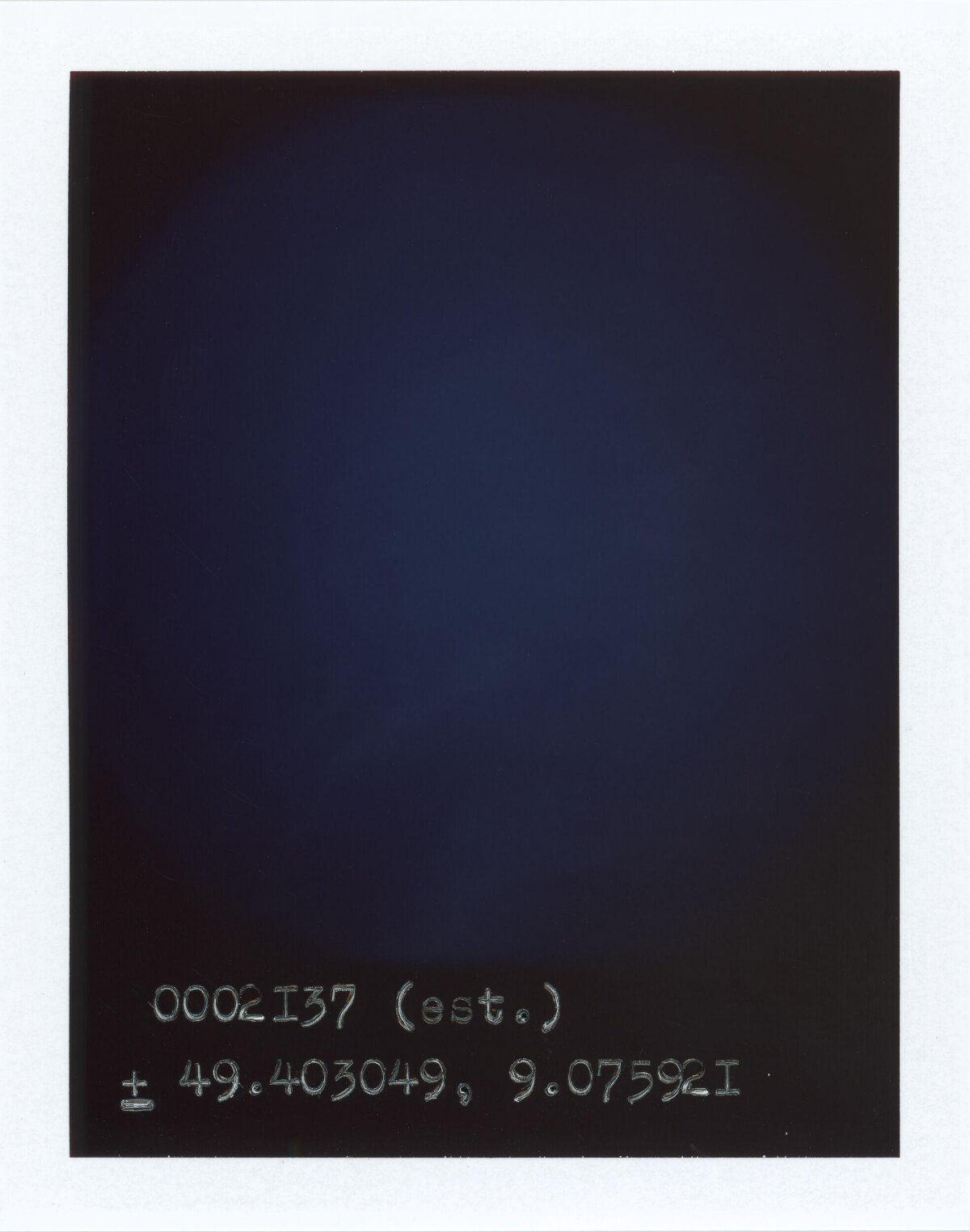 Dark Polaroid with Handwritten Coordinates — Black Backgrounds