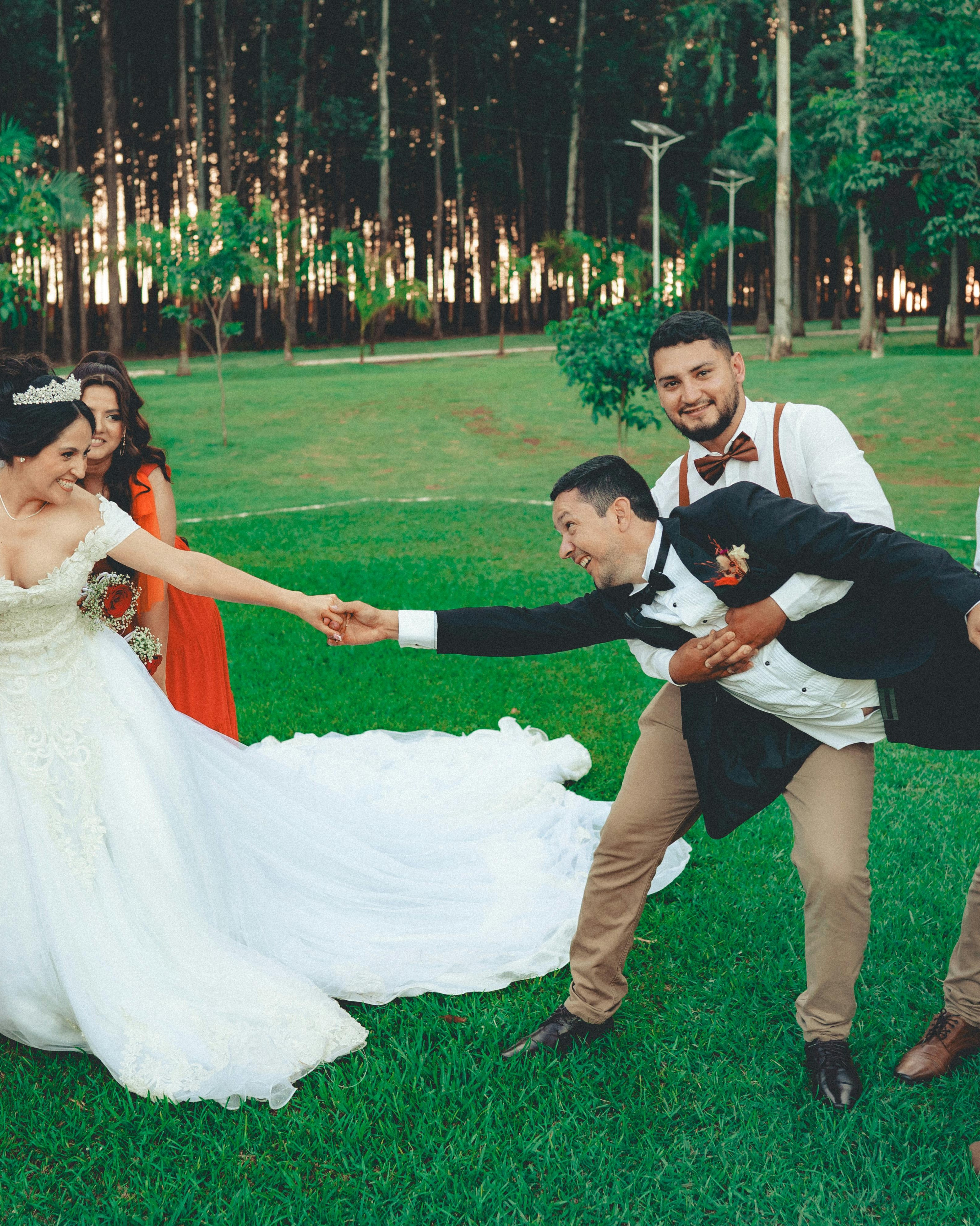 Funny Outdoor Wedding Photo