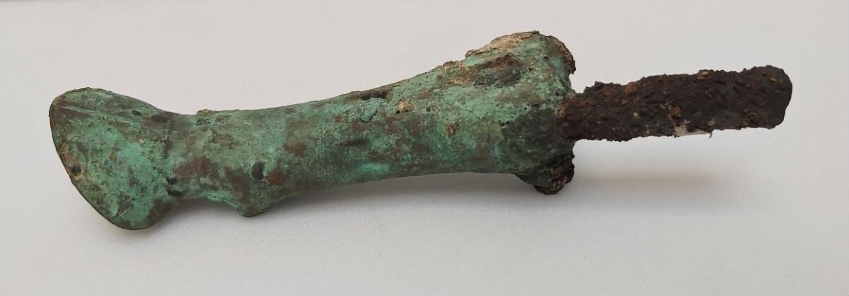 Ancient Corroded Bronze Ax Socket