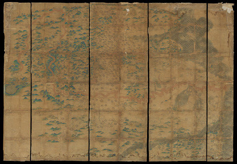 Ancient Hand-painted Chinese Geography Map