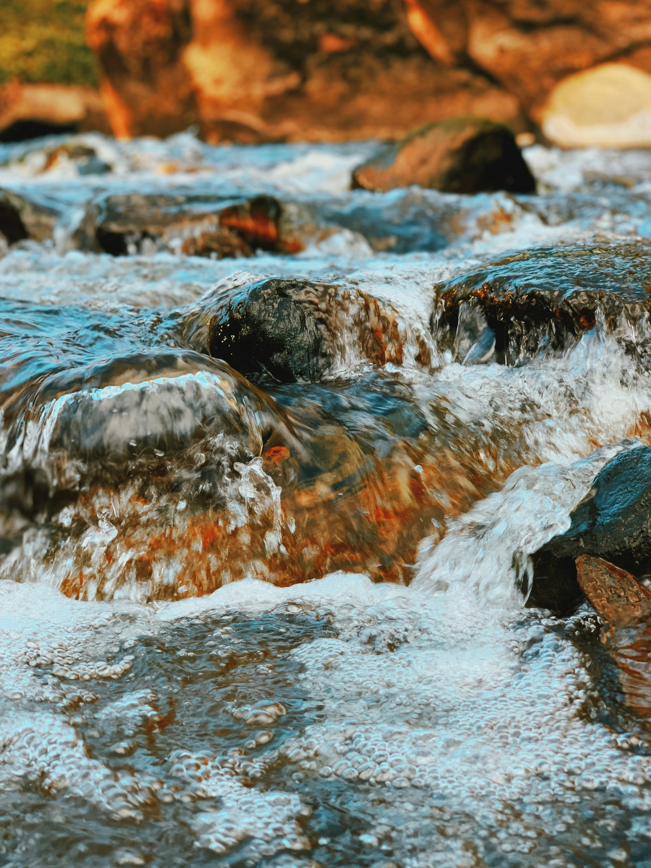 Stream Flowing Over Rocky Riverbed