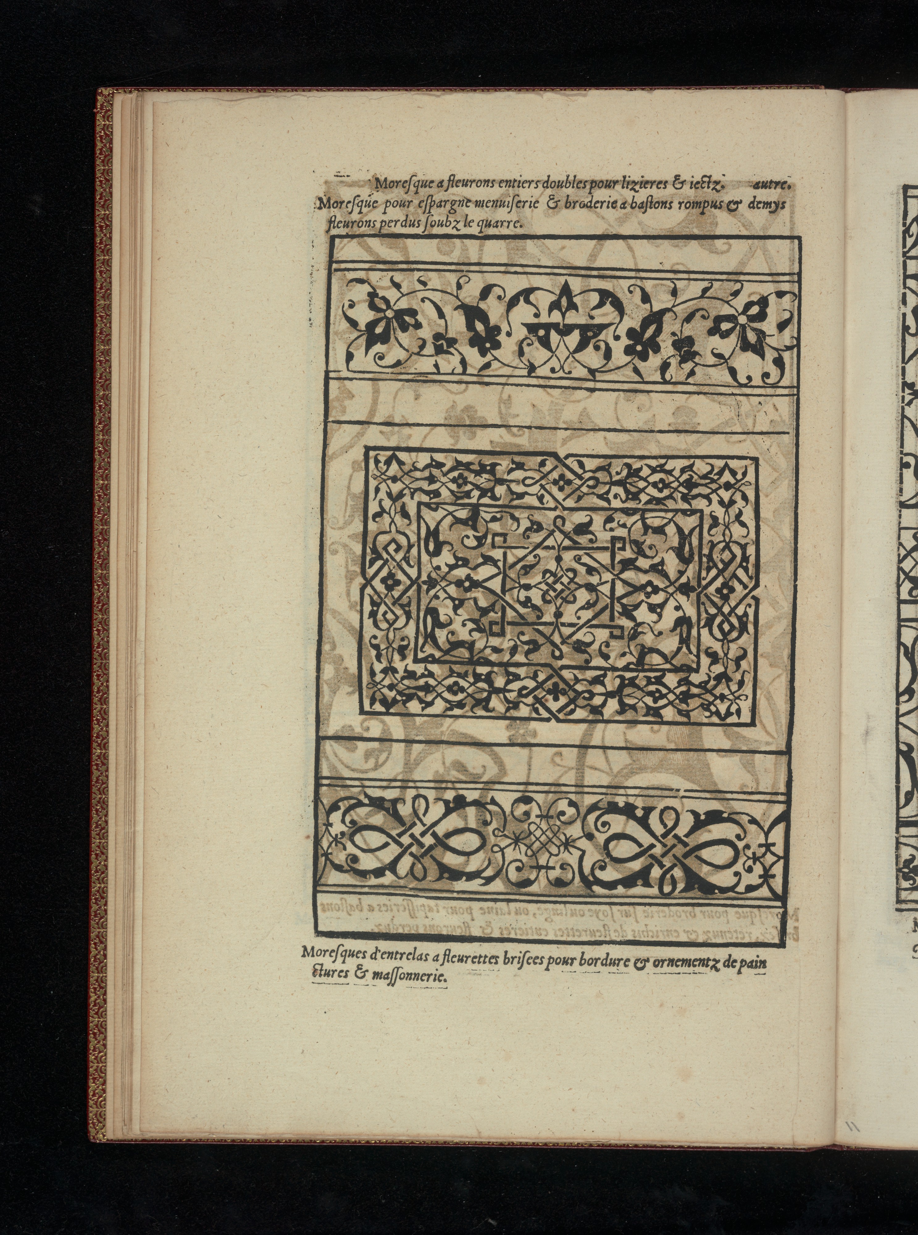 Antique Book Page with Moresque Patterns