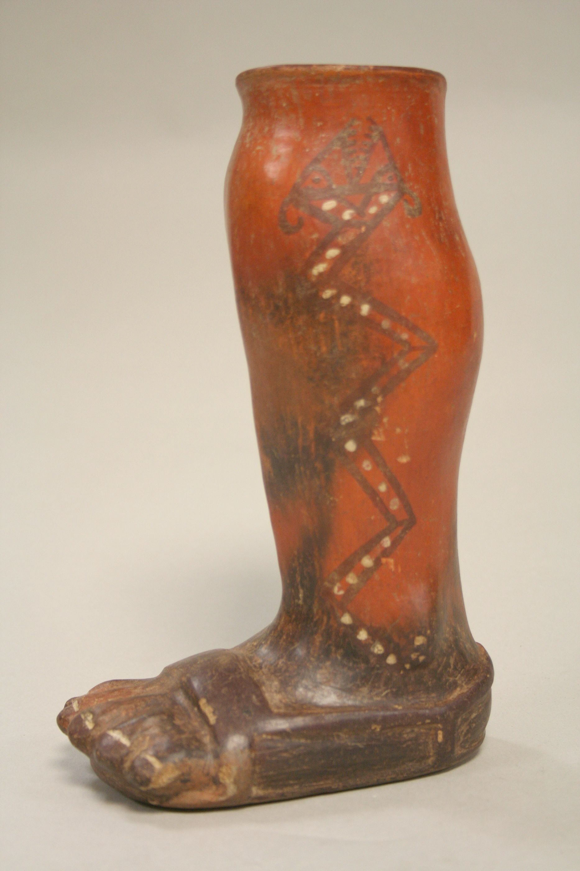 Ancient Leg-shaped Ceramic Vessel