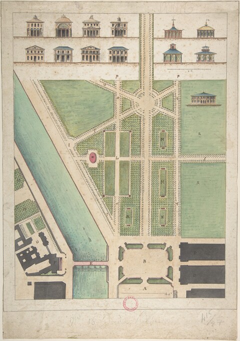 Antique Architectural Garden Plan