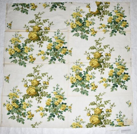 Yellow Rose Print Fabric Sample